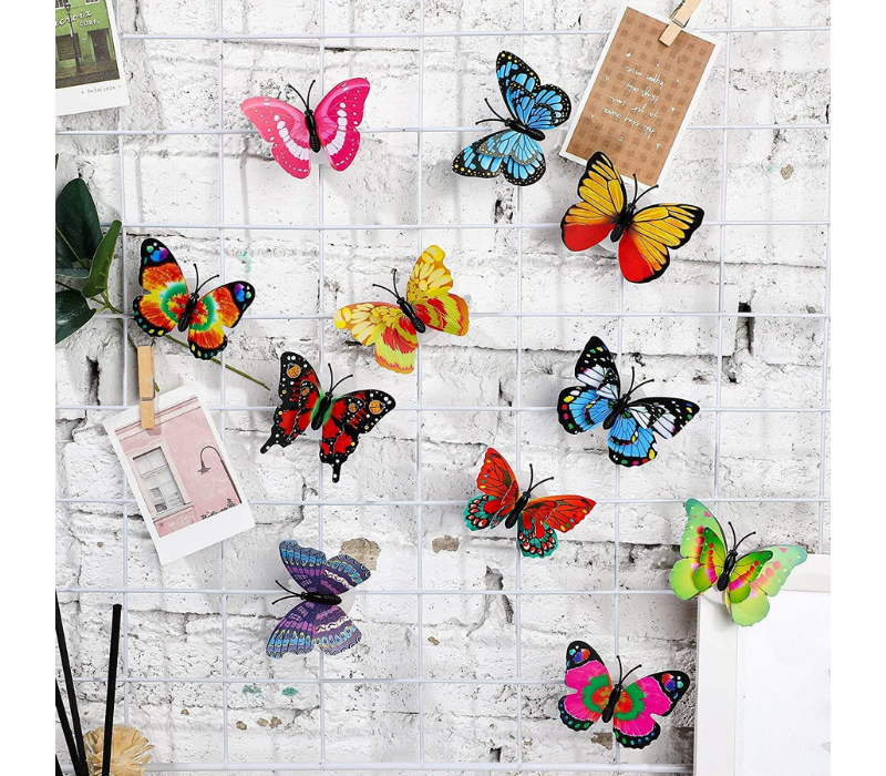 Decorative 3D Butterfly LED Night Lights - Color Changing Adhesive Wall Decor