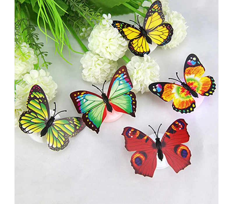 Decorative 3D Butterfly LED Night Lights - Color Changing Adhesive Wall Decor