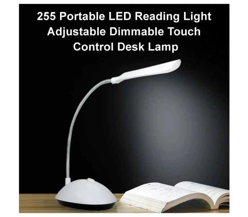 Portable Flexible LED Desk Lamp - Battery Operated Eye-Protection Reading Light