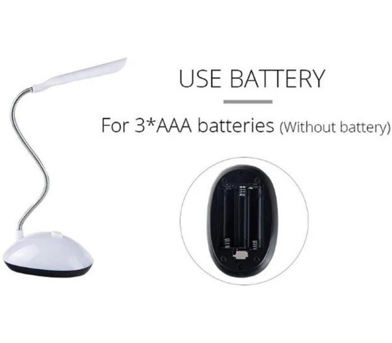Portable Flexible LED Desk Lamp - Battery Operated Eye-Protection Reading Light