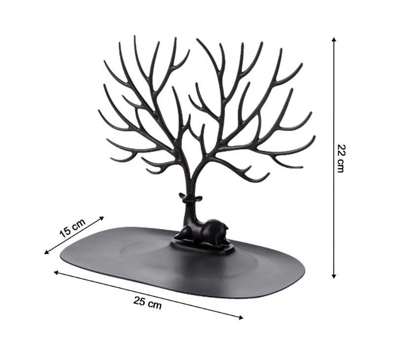 Elegant Deer Antler Jewelry Tree & Organizer Tray - Aesthetic Cosmetic Display