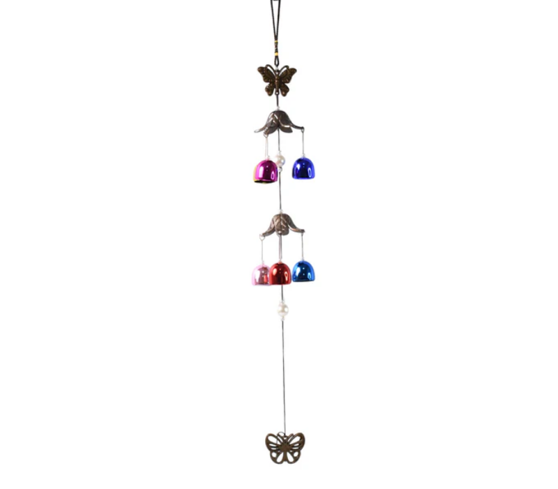 Vintage Butterfly Wind Chime with Vibrant Harmonic Bells - Decorative Hanging Ornament