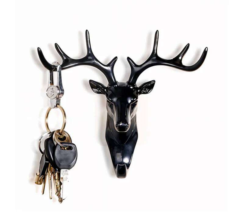 Deer head wall hook
