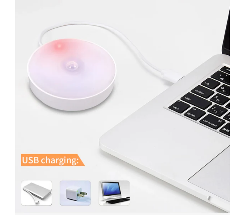 USB Rechargeable Smart Motion Sensor LED Night Light - Wireless Wall Lamp
