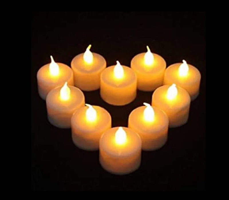 Pack of 12/24 Realistic LED Flameless Tea Light Candles - Battery Operated