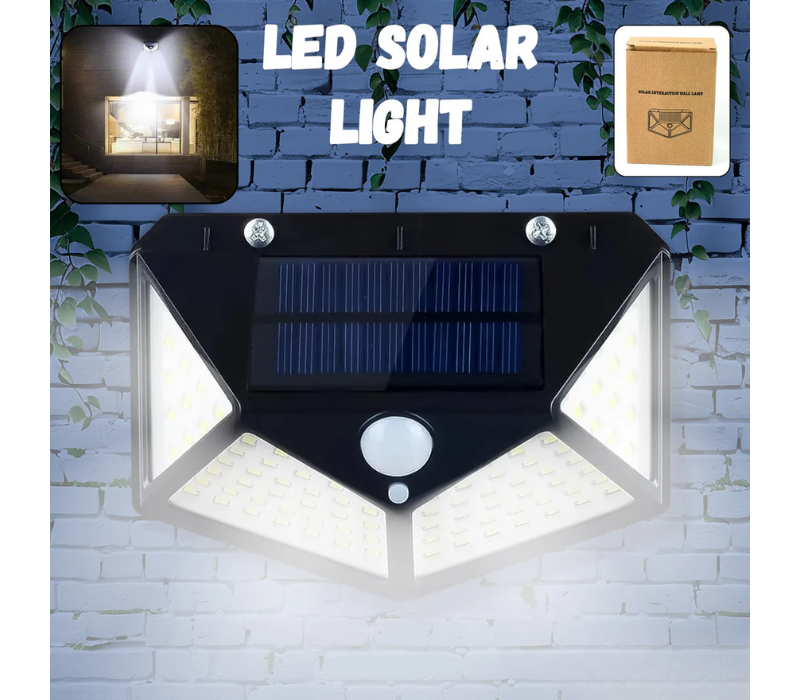 Dual LED Solar Motion Sensor Outdoor Light - Waterproof Wall-Mount Security Lamp